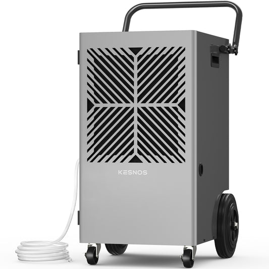 Kesnos 155 Pints Commercial Dehumidifier with Pump - Drain Hose, 24 Hr Timer - Up to 7500 Sq. Ft