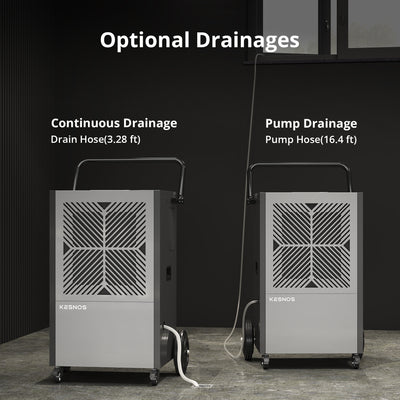 Kesnos 216 Pints Commercial Dehumidifier with Pump - Drain Hose, 24 Hr Timer - Up to 8500 Sq. Ft