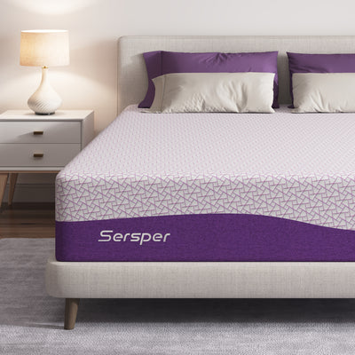 Sersper 14 Inch Queen Mattress - Bamboo Charcoal Memory Foam, Cool Sleep, Pressure Relief, Fiberglass Free