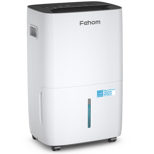 Fehom 150 Pints Energy Star Dehumidifier - 7,000 Sq. Ft, Drain Hose, 2.12 Gal Tank, Smart Home Dehumidifier