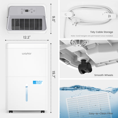 Waykar 120 Pint Energy Star Most Efficient Dehumidifier for Home & Basement up to 6,000 Sq. Ft.