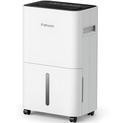 Fehom 50 Pints Dehumidifier - With Drain Hose, 0.55 Gal Water Tank, Water Capacity Display