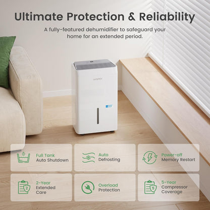 Waykar 120 Pint Energy Star Most Efficient Dehumidifier for Home & Basement up to 6,000 Sq. Ft.