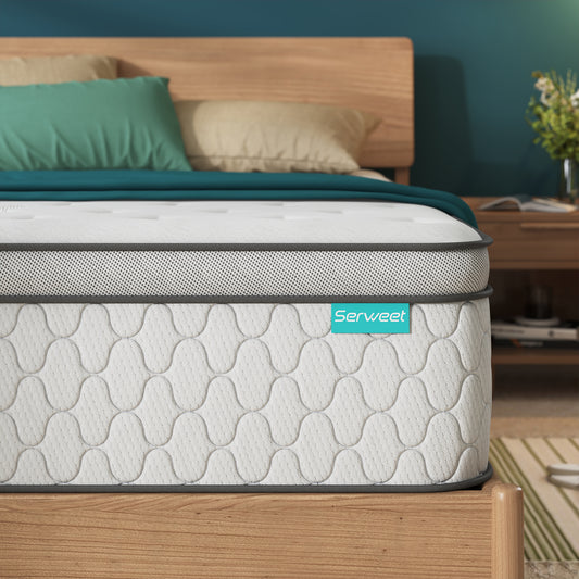 Serweet 12 Inch Memory Foam Hybrid Queen Mattress - 5-Zone Pocket Innersprings, Pressure Relief