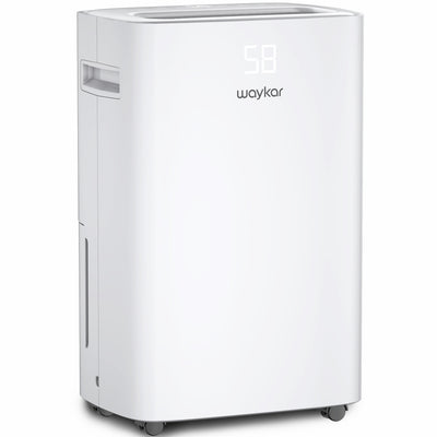 Waykar 50 Pints Dehumidifier for Home - 4500 Sq. Ft Coverage, Auto-Defrost, Dry Clothes Function, Intelligent Humidity Control