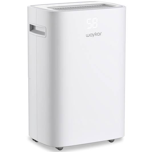 Waykar 50 Pints Dehumidifier for Home - 4500 Sq. Ft Coverage, Auto-Defrost, Dry Clothes Function, Intelligent Humidity Control