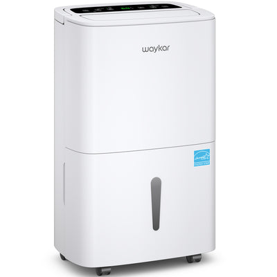 Waykar 150 Pints Energy Star Dehumidifier - Up to 7,000 Sq. Ft - Drain Hose, Auto Defrost, Self-Drying