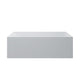 Sersper 67 in. White Stone Resin Square Freestanding Soaking Bathtub - Flatbottom, Solid Surface, with Drain