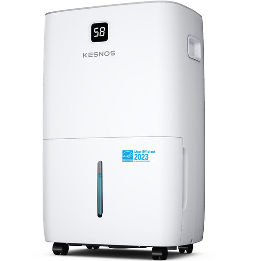 Kesnos 150 Pints Energy Star Dehumidifier - 7,500 Sq. Ft, LCD Display, Home & Basement, Drain Hose, 2.12 Gal Tank