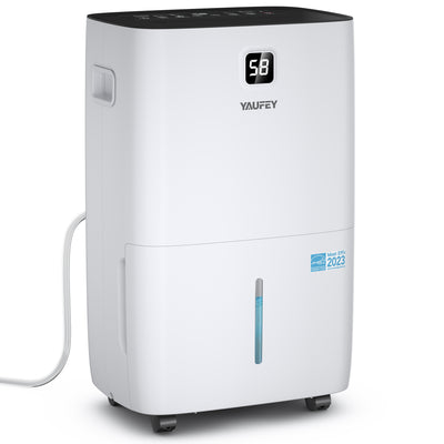 Yaufey 150 Pints Energy Star Dehumidifier with Pump - Covers 7,000 Sq. Ft, Home & Basement, Drain Hose, Timer, Humidity Control