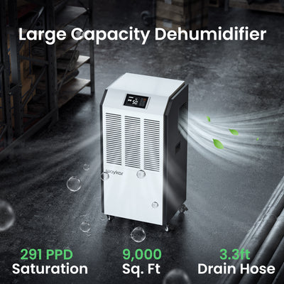 Waykar 291 Pints Industrial Dehumidifier – Powerful Moisture Removal for Large Spaces