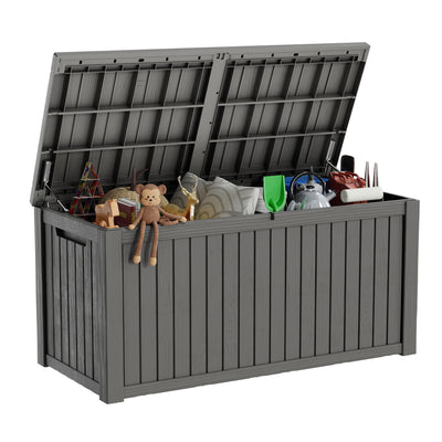 Sersper 30 Gallon Deck Box - Outdoor Waterproof Resin Storage, Lockable, UV Resistant, Black, Patio Seat & Storage Ottoman