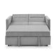 Sersper 54-Inch Convertible Sleeper Sofa Bed - Velour Fabric, Arm Pockets, Adjustable Backrest, Grey