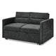 Sersper 54-Inch Velour Sleeper Sofa Bed - Convertible, Arm Pockets, Adjustable Backrest, Black