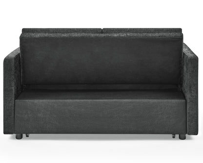 Sersper 54-Inch Velour Sleeper Sofa Bed - Convertible, Arm Pockets, Adjustable Backrest, Black