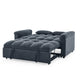 Sersper 3-in-1 Modern Velvet Sleeper Sofa Bed - Convertible Futon, Adjustable Backrest, Side Pockets, Pillows, Black