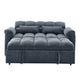 Sersper 3-in-1 Modern Velvet Sleeper Sofa Bed - Convertible Futon, Adjustable Backrest, Side Pockets, Pillows, Black