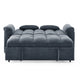 Sersper 3-in-1 Modern Velvet Sleeper Sofa Bed - Convertible Futon, Adjustable Backrest, Side Pockets, Pillows, Black