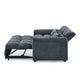 Sersper 3-in-1 Modern Velvet Sleeper Sofa Bed - Convertible Futon, Adjustable Backrest, Side Pockets, Pillows, Black