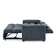 Sersper 3-in-1 Modern Velvet Sleeper Sofa Bed - Convertible Futon, Adjustable Backrest, Side Pockets, Pillows, Black