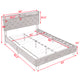 Sersper Queen Bed Frame - Upholstered Headboard, Shelf, Outlet & USB Ports, Wood Legs, No Box Spring, Beige