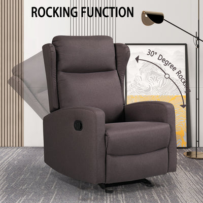 Sersper Adjustable Swing Recliner - with Lumbar Support, Manual Recliner, Altay Velvet, Brown