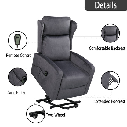 Sersper Adjustable Lift Chair Recliner for Elderly - Power Recliner with Remote Control, Fabric Upholstered