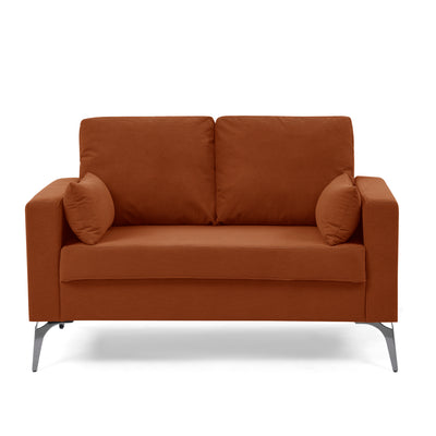 Sersper 3-Piece Sofa Set - Living Room Couch Set with 3-Seater Sofa, Loveseat, Chair, Corduroy Fabric, Orange