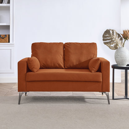 Sersper 3-Piece Sofa Set - Living Room Couch Set with 3-Seater Sofa, Loveseat, Chair, Corduroy Fabric, Orange