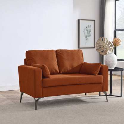 Sersper 3-Piece Sofa Set - Living Room Couch Set with 3-Seater Sofa, Loveseat, Chair, Corduroy Fabric, Orange