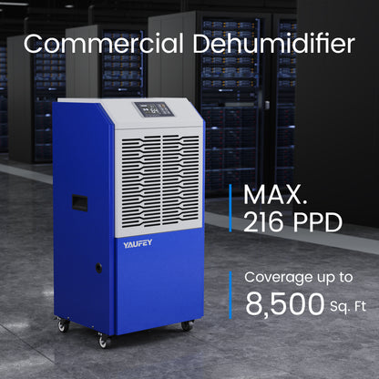 Yaufey 216 Pints Commercial Dehumidifier for Space up to 8,500 Sq. Ft