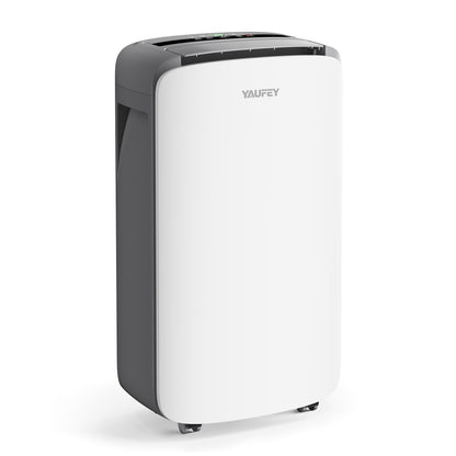 Yaufey 2500 Sq. Ft Home Dehumidifier - Auto/Manual Drainage, 0.48 Gallon Water Tank, Low Noise, 24 Hr Timer