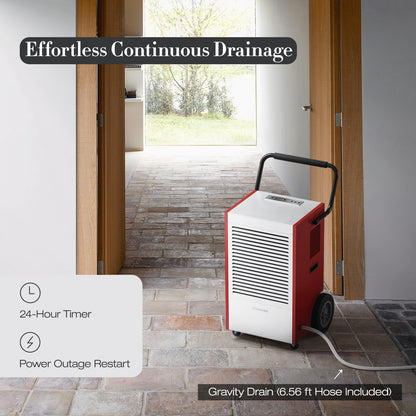 Sleavon 210 Pints Large Industrial Dehumidifier for Basement- Up to 7500 Sq. Ft