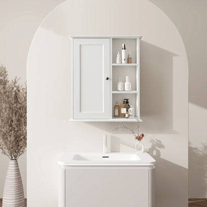 Sersper White Bathroom Wall Cabinet Over Toilet - Medicine Storage for Bathroom, Laundry, Kitchen