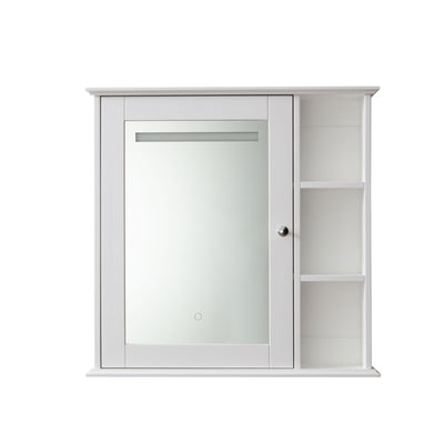 Sersper 34 in. x 30 in. White Wood Medicine Cabinet with Mirror - Surface Mount, Soft Close, Bathroom Storage