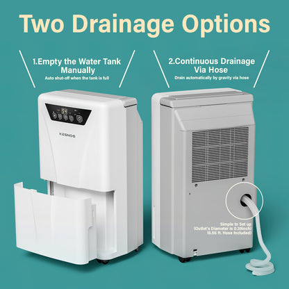 Kesnos 34 Pints 2500 Sq. Ft Large Dehumidifier for Home and Basement with Drain Hose and Water Tank