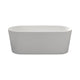 Sersper 63 in. Stone Resin Freestanding Soaking Bathtub - White, Flatbottom, Solid Surface, Oval Shape, with Drain