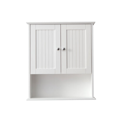 Sersper Wall Mount Bathroom Cabinet with 2 Doors, Open Shelf - Over The Toilet Medicine Storage