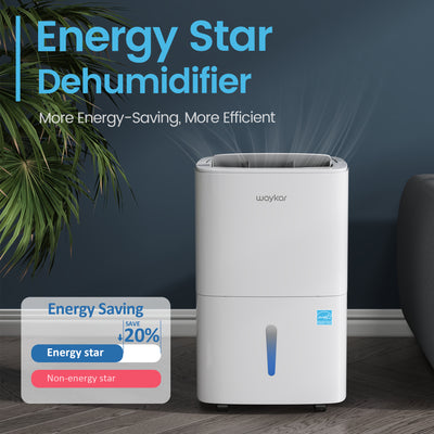 Waykar 80-Pint Energy Star Home Dehumidifier for Up to 5,000 Sq. Ft, Ideal for Basements