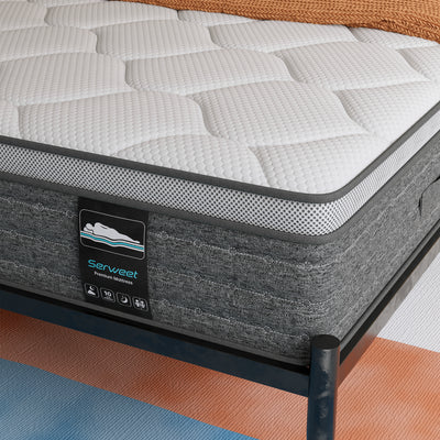 Serweet 10 Inch Memory Foam Hybrid Twin Mattress - Heavier Coils, Durable Support, Motion Isolation, Medium Firm