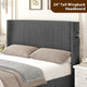 Sersper King Size Upholstered Wingback Corduroy Bed Frame with USB Ports, No Box Spring, Grey