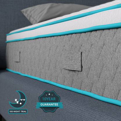 Serweet 10 Inch Bamboo Charcoal Memory Foam Hybrid Full Mattress - 7-Zone Pocket Innersprings