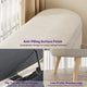 Sersper Oval Storage Bench 43.5" - Beige Linen Upholstered with Solid Wood Legs for Indoor Seating