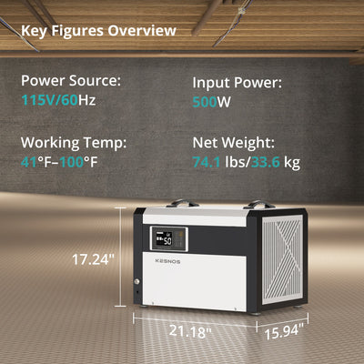 Kesnos 158 Pints Large Commercial Dehumidifier with Pump  Ideal for Basements, Industrial Areas, Crawlspaces