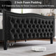 Sersper Full Size Velvet Platform Bed - Wingback Headboard & Footboard, Velvet, Wood Slats, No Box Spring, Black