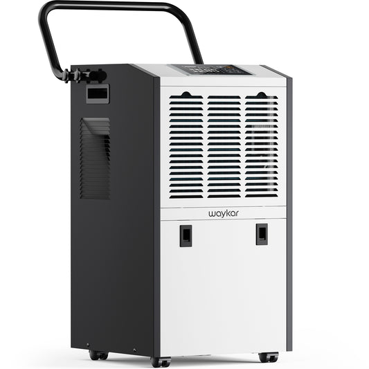 Waykar 155 Pints Commercial Dehumidifier with Drain Hose and Water Tank, for 8000 Sq. Ft Spaces