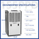 Yaufey 155 Pints 8,000 Sq. Ft High-Capacity Commercial Dehumidifier