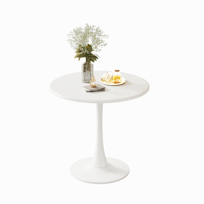 Sersper Mid-Century 31.5-Inch Round Dining Table - Pedestal Base, Seats 2-4, White for Kitchen Leisure