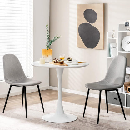 Sersper Mid-Century 31.5-Inch Round Dining Table - Pedestal Base, Seats 2-4, White for Kitchen Leisure