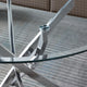 Sersper Modern 36'' Round Glass Dining Table - Tempered Glass Top, Silver Stainless Steel Legs, 2-4 Seater, Coffee Table